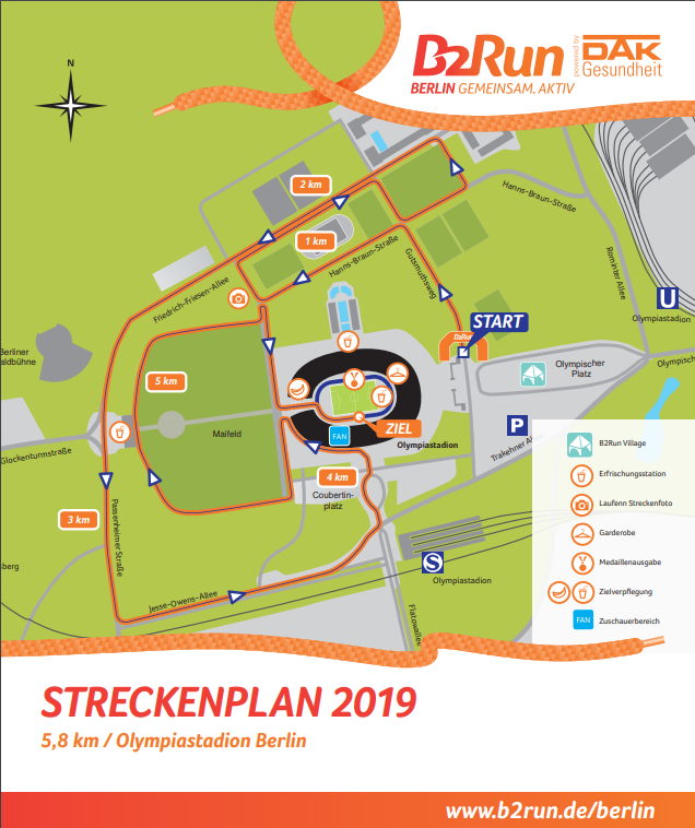 Streckenplan B2RUN BERLIN 2019